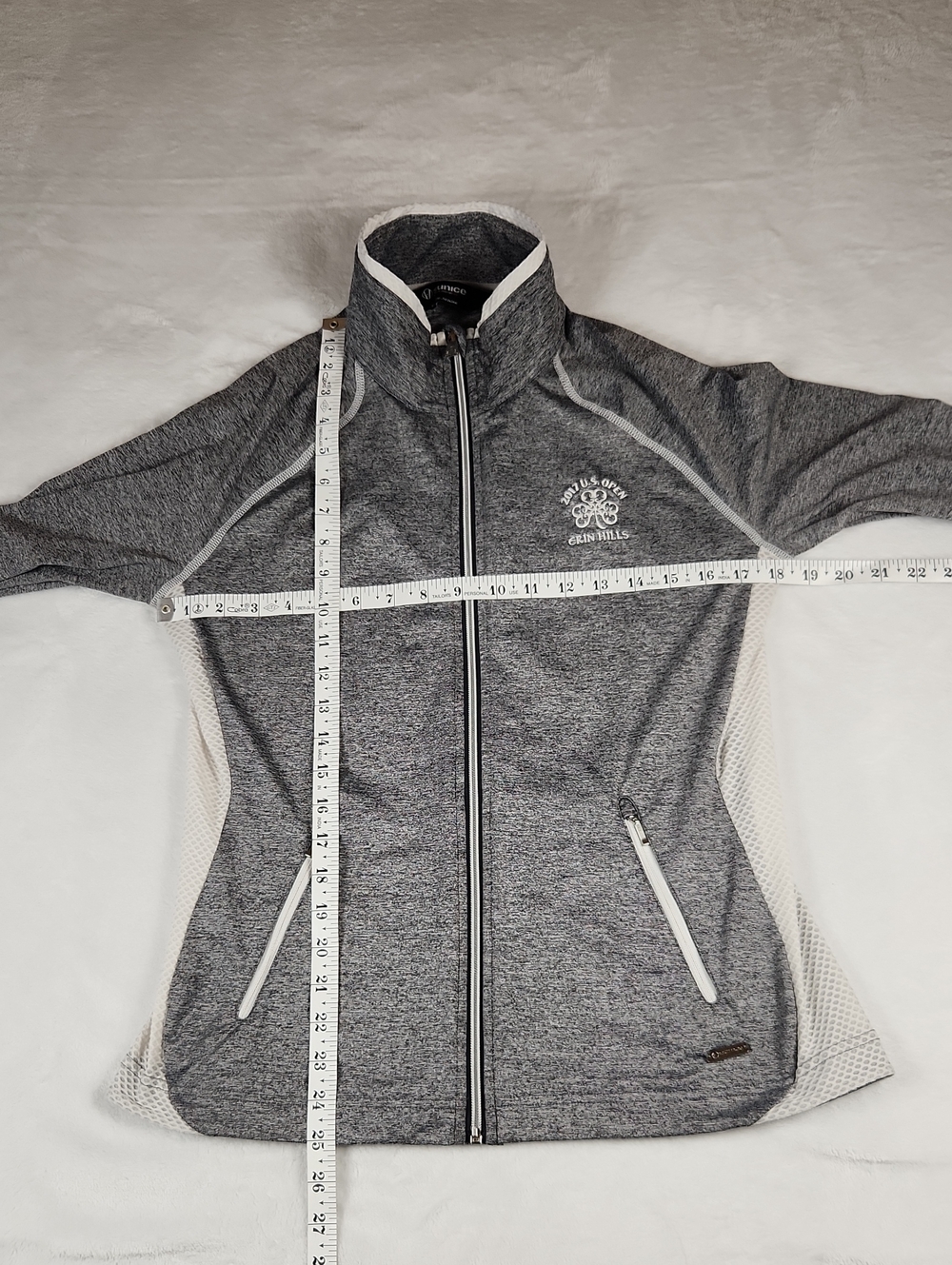 Sunice Esther Golf Jacket Women's M Stretch Zip Pockets Gray 2017 U.S. Open - Picture 10 of 11